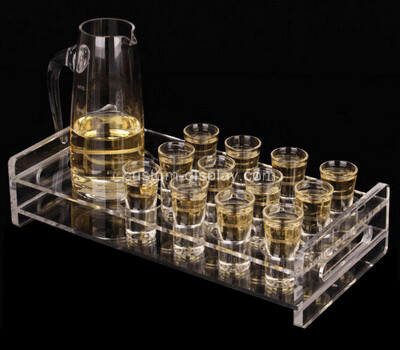 Acrylic manufacturer customize plexiglass shot glass serving tray