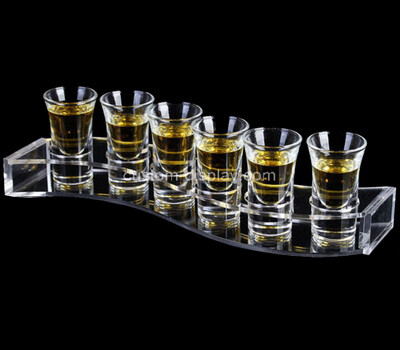 Acrylic manufacturer customize lucite shot glass serving tray holder