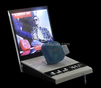 Perspex factory customize acrylic desktop led speaker display stand