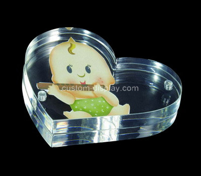 Plexiglass supplier customize acrylic heart shape magnet photo block