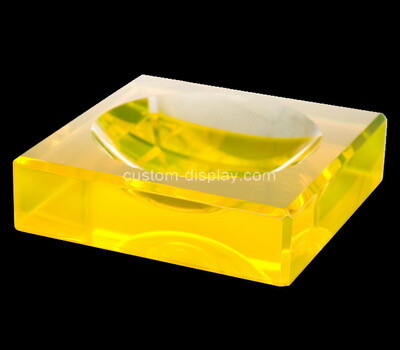 Perspex manufacturer customize acrylic square charm bowl yellow