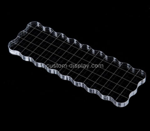 Lucite manufacturer customize plexiglass stamping block with grid lines