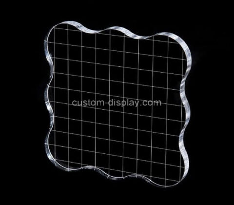 Lucite supplier customize acrylic stamping block with grid lines