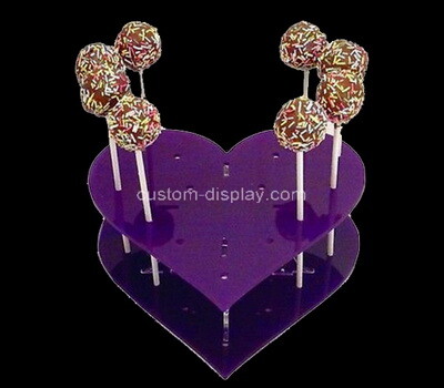 Personalised Earring Stand Display Holder..Heart Shaped Acrylic In Purple 
