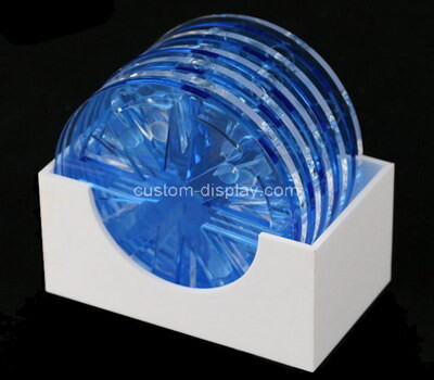 Plexiglass supplier customize round acrylic coasters with holder
