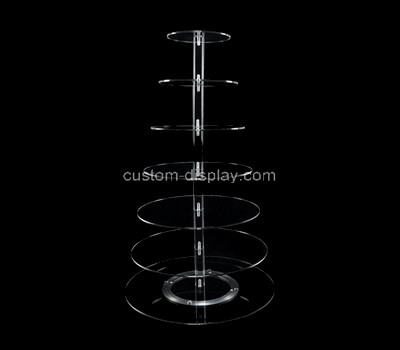 Lucite factory customize acrylic 7 tiers cake display tower