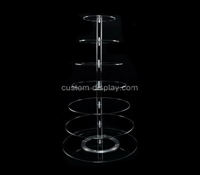 Lucite factory customize acrylic 7 tiers cake display tower