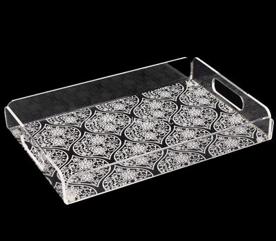 Acrylic manufacturer customize lucite UV printing serving tray