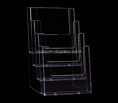 Acrylic supplier customize countertop 4 step plexiglass pamphlet holder