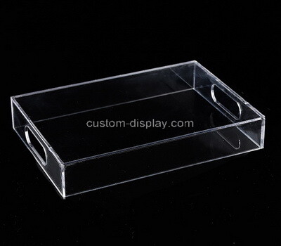 Acrylic supplier customize lucite serving tray with handles