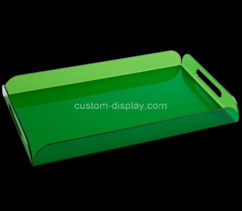 Plexiglass manufacturer customize acrylic serving tray with handles