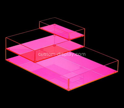 Perspex manufacturer customize neon pink acrylic organizer tray