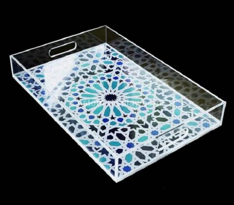 Plexiglass manufacturer customize acrylic decorative serving tray holder