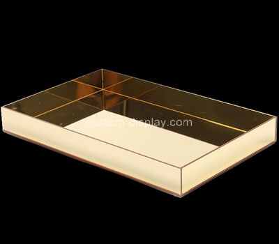 Plexiglass factory customize gold acrylic serving tray