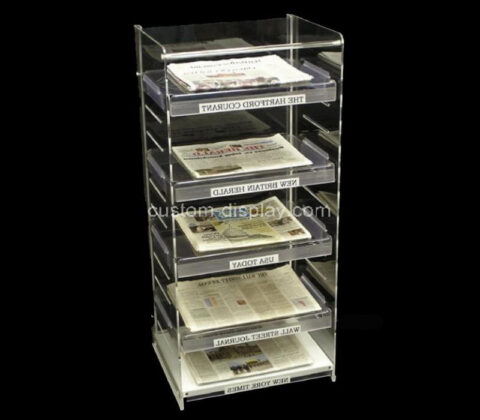 Plexiglass supplier customize floor standing acrylic newspaper holders