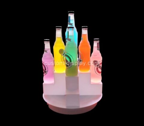 Custom three-layer round acrylic light-emitting wine bottle holder