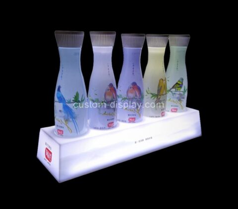 Custom plexiglass led wine holder acrylic wine display shelf