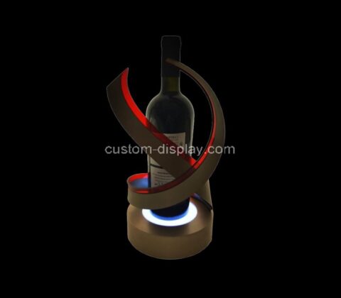 Custom acrylic light bar wine bottle display rack