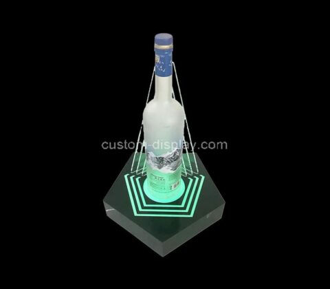 Custom acrylic luminous booth single wine bottle LED display stand