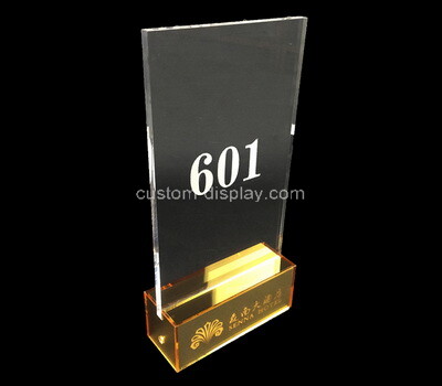 Custom table number sign with holder