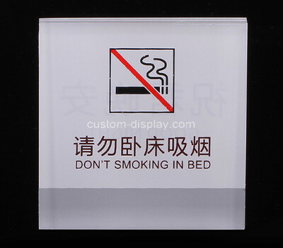 Custom hotel no smoking sign block