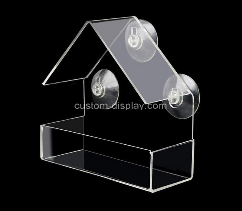 OEM supplier customized wall mounted house shape acrylic bird feeder