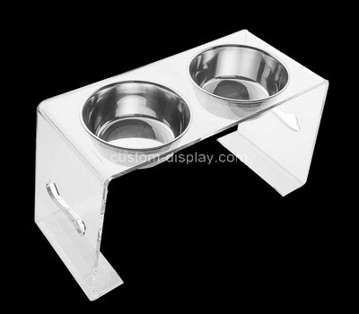 OEM supplier customized acrylic dog bowl holder plexiglass cat bowl holder