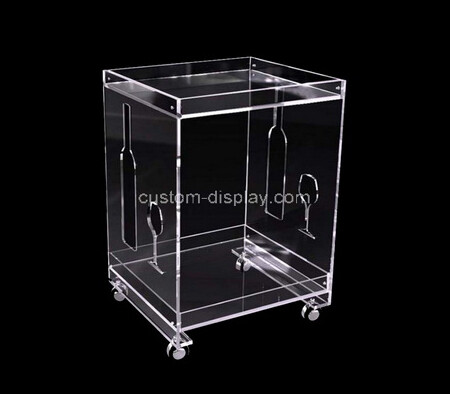 Acrylic wheel side table plexiglass rolling table