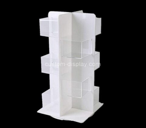 Custom acrylic cosmetic store rotating display rack holders