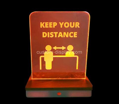 Custom acrylic aware distance recognition device sign