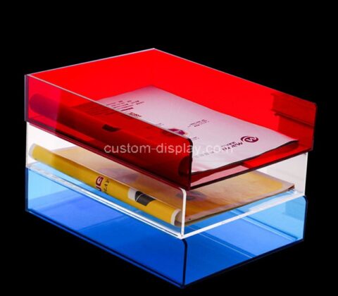 Custom acrylic file paper organizer and letter tray