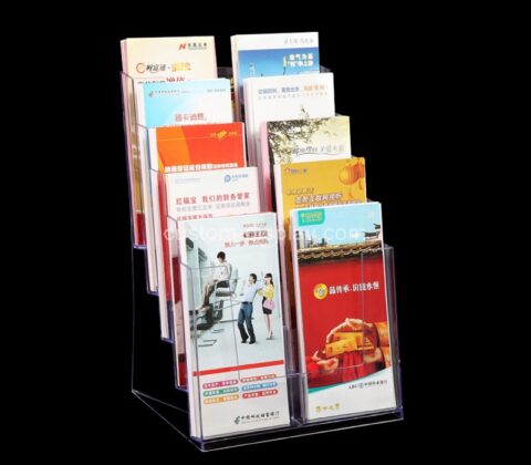 Custom acrylic brochure holder, 5 tier clear literature holder