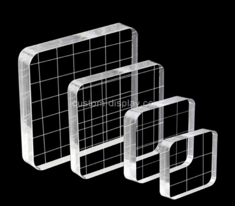 Custom acrylic stamping blocks tools with grid lines