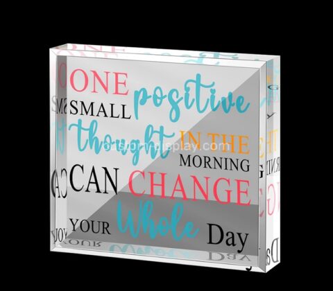 Custom acrylic positive thought gift sign block