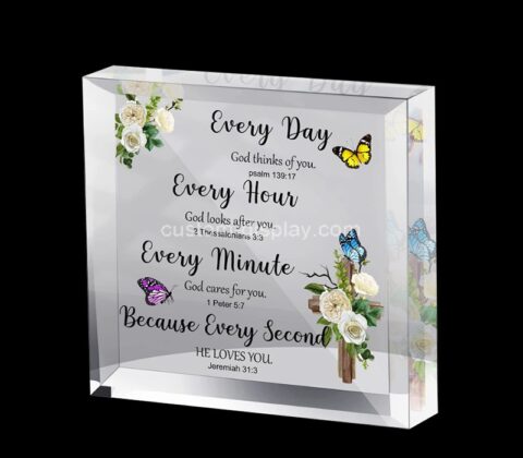 Custom acrylic inspirational with bible verse prayers gifts block