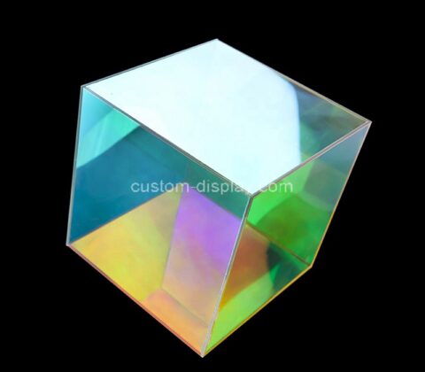 Custom iridescent acrylic cube display block