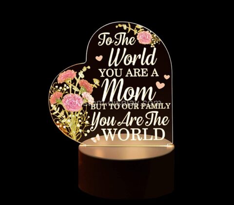 Custom acrylic mothers day gifts night light birthday gift