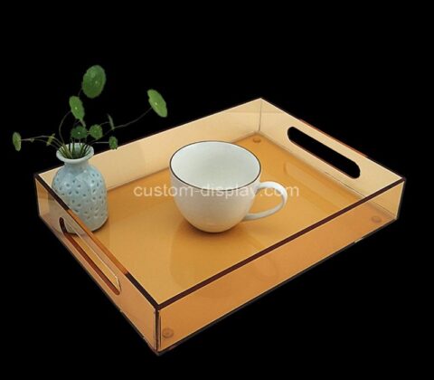 Custom acrylic food serving tray with handles