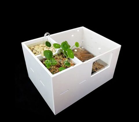 Custom white acrylic plant pot with dividers