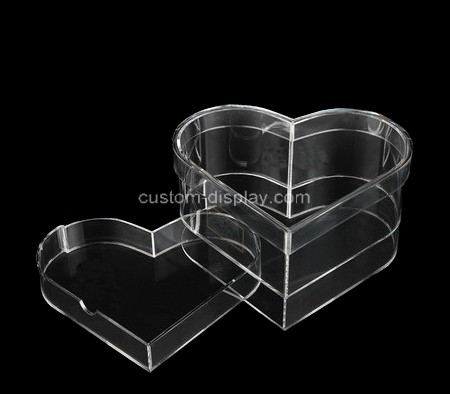 Custom acrylic heart shape gift box with lid