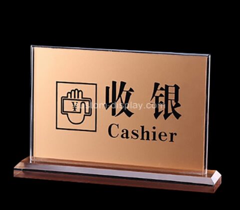 Custom countertop acrylic checkout cashier sign