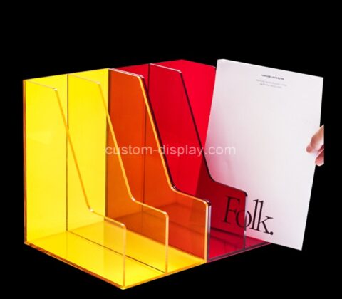 Custom acrylic vertical magazine holder file organizer