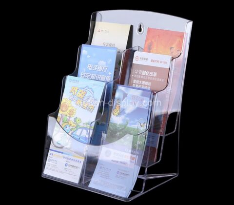 Custom wall mounted acrylic 3 tiers pamphlet holders