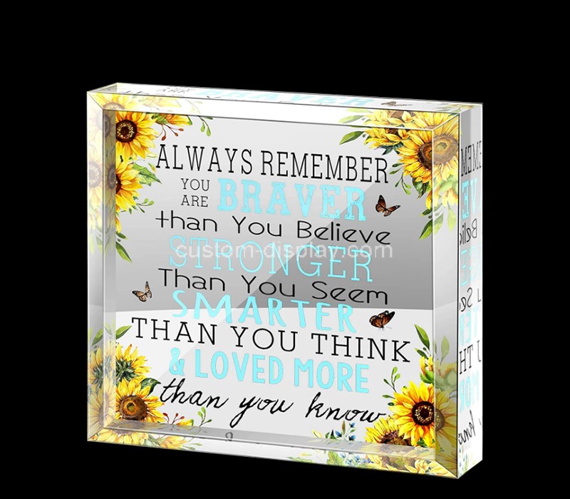 Custom acrylic desk paperweight keepsake decoration block
