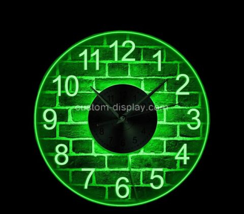 Custom acrylic LED wall time clock with color changing