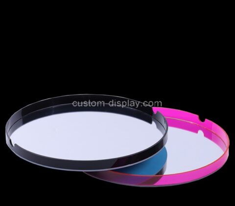 Custom acrylic tabletop round organizer trays
