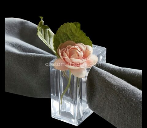 Custom acrylic flower bud napkin ring block