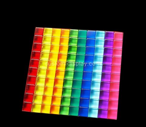 Custom translucent rainbow acrylic gem cubes blocks