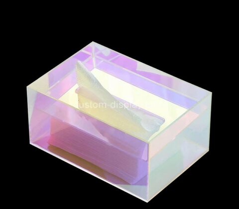Custom rainbow acrylic facial tissue box holder