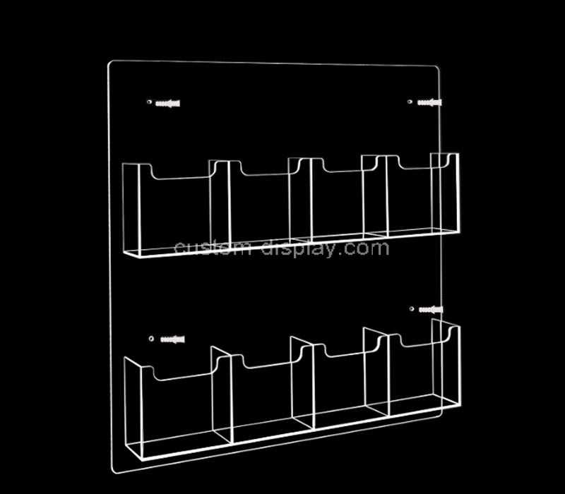 Custom wall mount multi pocket acrylic literature holder